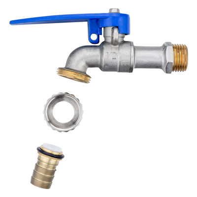 1/2" 3/4" BSP Thread One Way Flow Water Sanitary Hose Cock Taps Wall Mounted Brass Bibcock