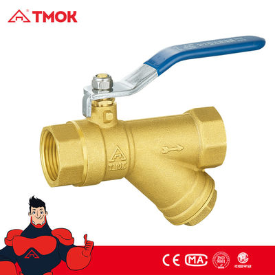 Strainer Forged Brass Ball Valve With Ss304 Net Iron Handle