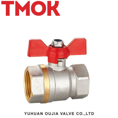 Pneumatic Actuated 3 Way Butterfly Threaded Brass Ball Valve T Port