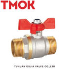 Pneumatic Actuated 3 Way Butterfly Threaded Brass Ball Valve T Port