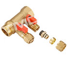 Oil Trumpet 4 Way Plumbing Copper Water Manifold With Valves