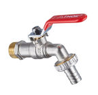 Water Support OEM Brass Bibcock Valve With Red Iron Handle Heavy Nozzle