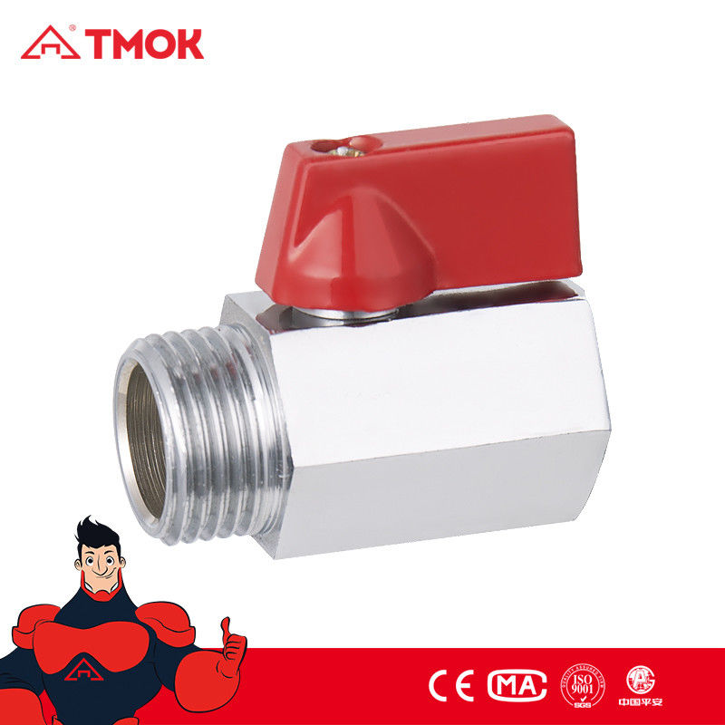 Forged Chromed Plated 1/4&quot; Threaded Brass Ball Valve  Mini