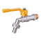 Heavy Brass Valve Bibcock Garden Water Tap with Hose Union Connect Yellow Handle