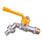 Heavy Brass Valve Bibcock Garden Water Tap with Hose Union Connect Yellow Handle