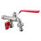 DN15 DN25 Double Nozzle Single Handle Graden Water Tap One In Two Out Brass Bibcock