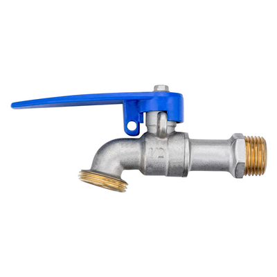 TMOK Blue Aluminum Handle Garden Water Tap Washing Machine Brass Bibcock For Outdoor And Irrigation