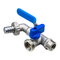 PN16 Double Head One In Two Out Blue Single Handle Outdoor Tap Brass Bibcock With Lock Source