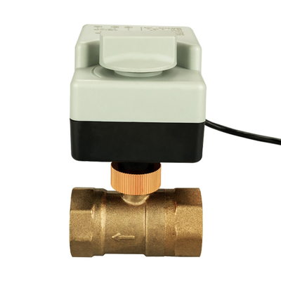 3 Wire Two Control Electric Actuator AC220V With Manual Switch Brass Motorized Valve