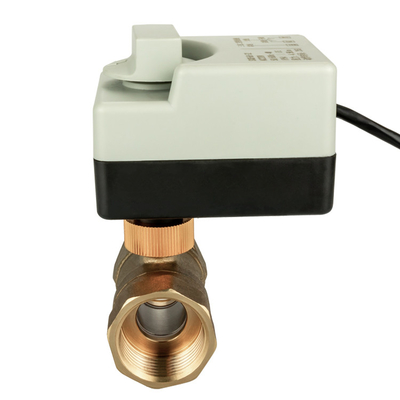 3 Wire Two Control Electric Actuator AC220V With Manual Switch Brass Motorized Valve