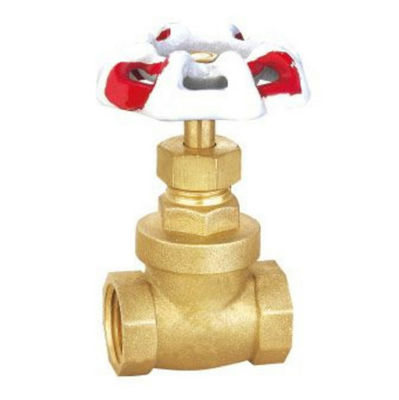 Sanitary 2 Inch DN50 PN16 Brass Color Body Brass Gate Valve With Round Red Handle