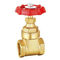 Sanitary 2 Inch DN50 PN16 Brass Color Body Brass Gate Valve With Round Red Handle