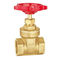 Sanitary 2 Inch DN50 PN16 Brass Color Body Brass Gate Valve With Round Red Handle